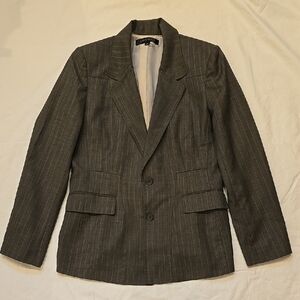 Anne Klein Gray/Brown Classic Pin Stripe Blazer | Size 12